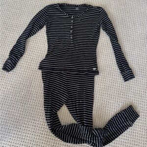 Albion Fit Black and White Striped Pajama Set size small